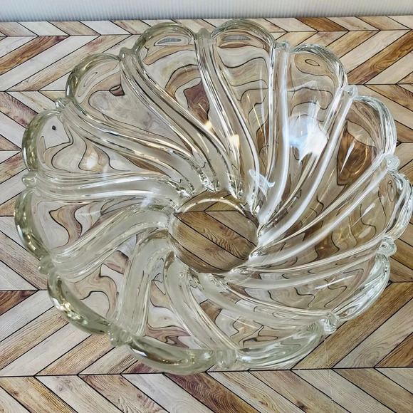 Vintage Swirl Glass Bowl Art Deco - Picture 4 of 10